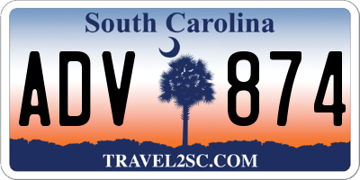SC license plate ADV874