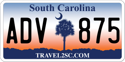 SC license plate ADV875