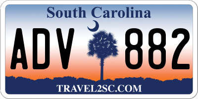 SC license plate ADV882
