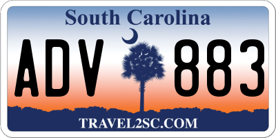 SC license plate ADV883