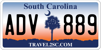 SC license plate ADV889