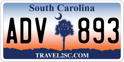 SC license plate ADV893
