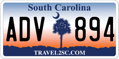 SC license plate ADV894