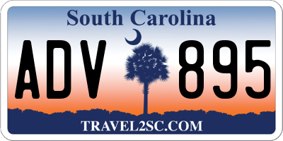 SC license plate ADV895