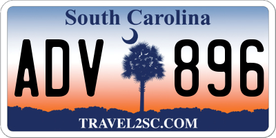 SC license plate ADV896