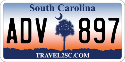 SC license plate ADV897