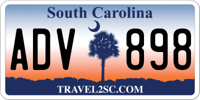 SC license plate ADV898