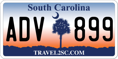 SC license plate ADV899