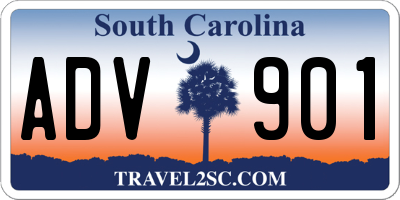 SC license plate ADV901
