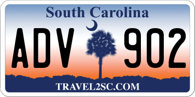 SC license plate ADV902