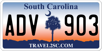 SC license plate ADV903