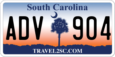 SC license plate ADV904