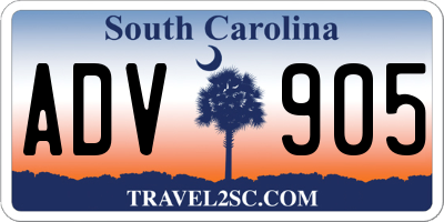 SC license plate ADV905