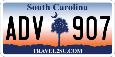 SC license plate ADV907