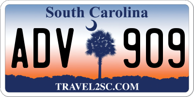 SC license plate ADV909