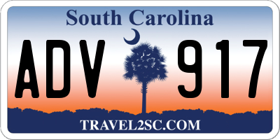 SC license plate ADV917