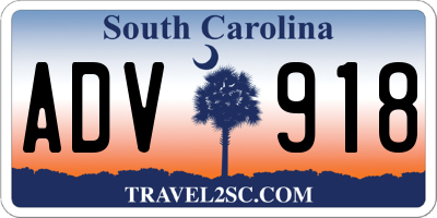 SC license plate ADV918