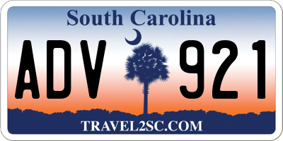 SC license plate ADV921