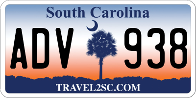 SC license plate ADV938