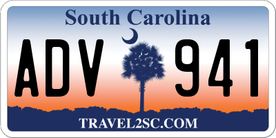 SC license plate ADV941