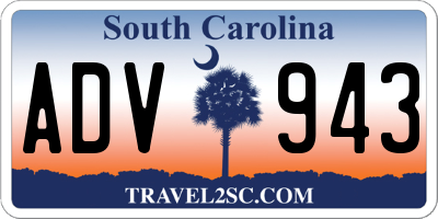 SC license plate ADV943