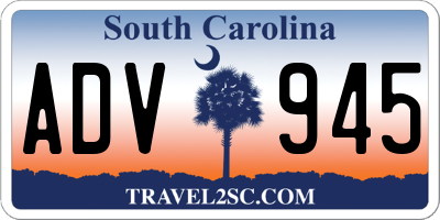 SC license plate ADV945