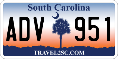 SC license plate ADV951