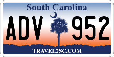 SC license plate ADV952