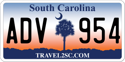 SC license plate ADV954