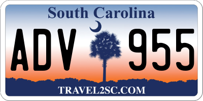 SC license plate ADV955
