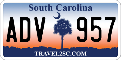 SC license plate ADV957