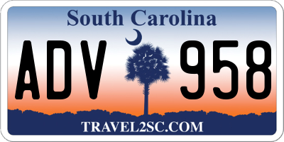SC license plate ADV958
