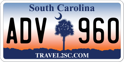 SC license plate ADV960