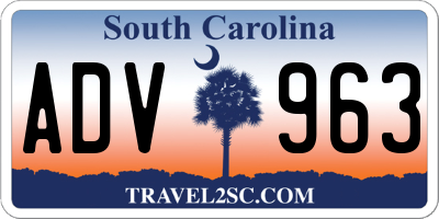 SC license plate ADV963