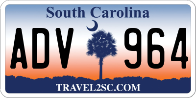 SC license plate ADV964