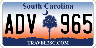 SC license plate ADV965