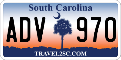 SC license plate ADV970