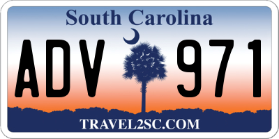 SC license plate ADV971