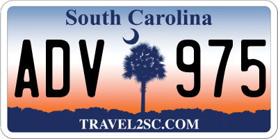SC license plate ADV975