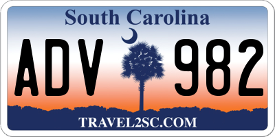 SC license plate ADV982