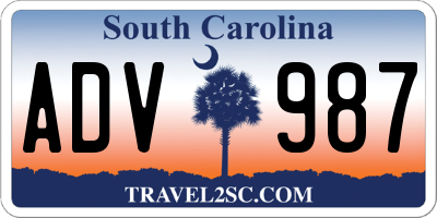 SC license plate ADV987