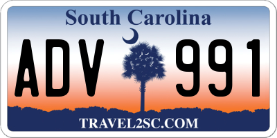 SC license plate ADV991