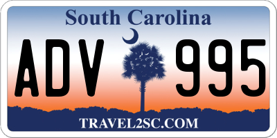 SC license plate ADV995