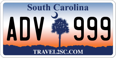 SC license plate ADV999