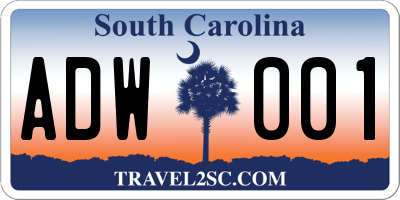 SC license plate ADW001