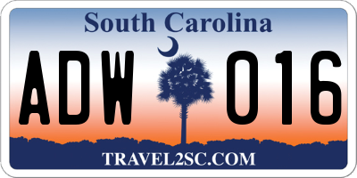 SC license plate ADW016