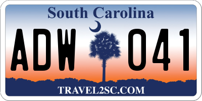 SC license plate ADW041