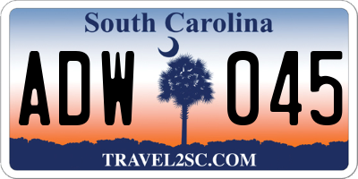 SC license plate ADW045