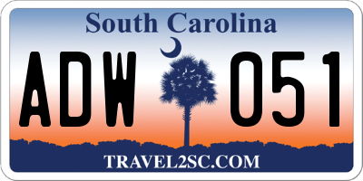 SC license plate ADW051