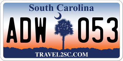 SC license plate ADW053